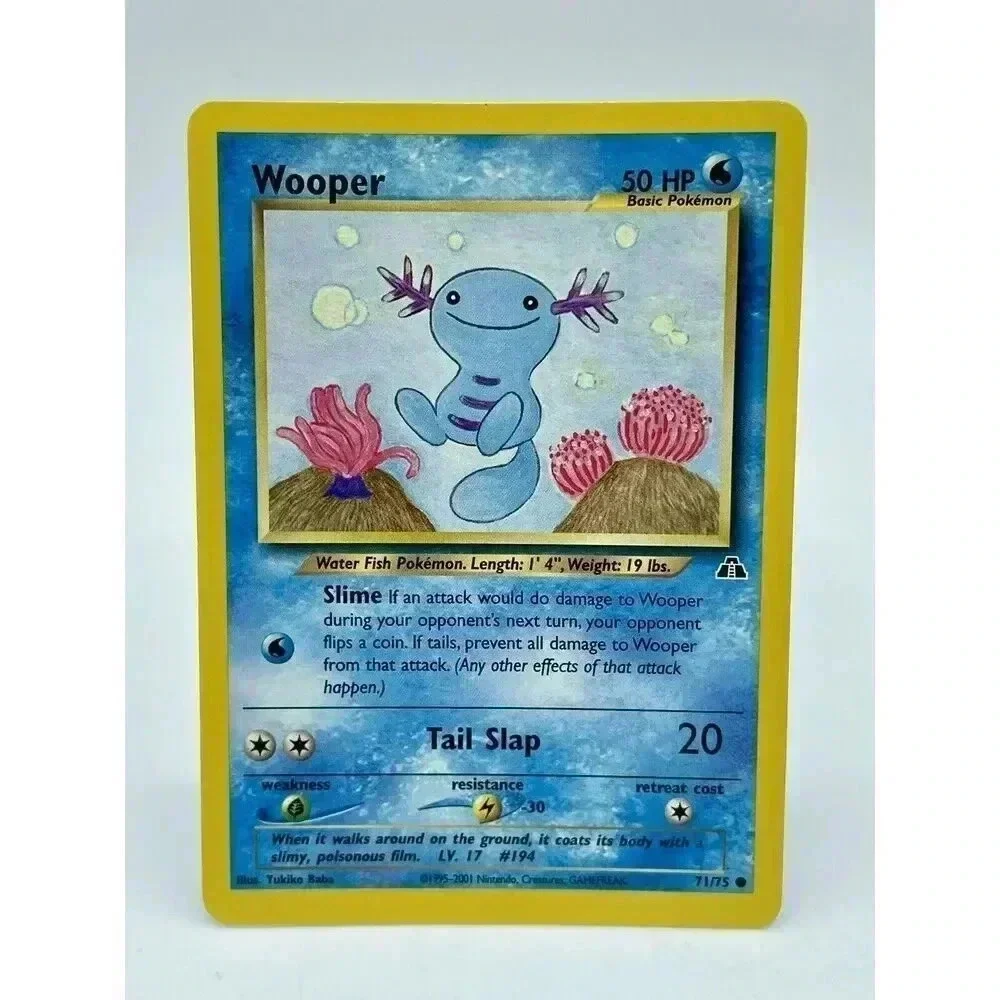 Wooper 71/75 Neo Discovery Unlimited Common Pokémon TCG Non Holo Vintage 2001 LP